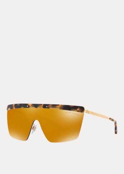 Gafas De Sol Ralph Lauren Mujer Leopardo / Dorados - RL Hinge Shield - VOASZ7256